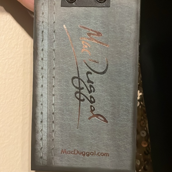 MAC DUGGAL 1068 OMBRE SEQUIN HIGH SLIT SHIMMERING GOLD GOWN sz 6 - Picture 5 of 6